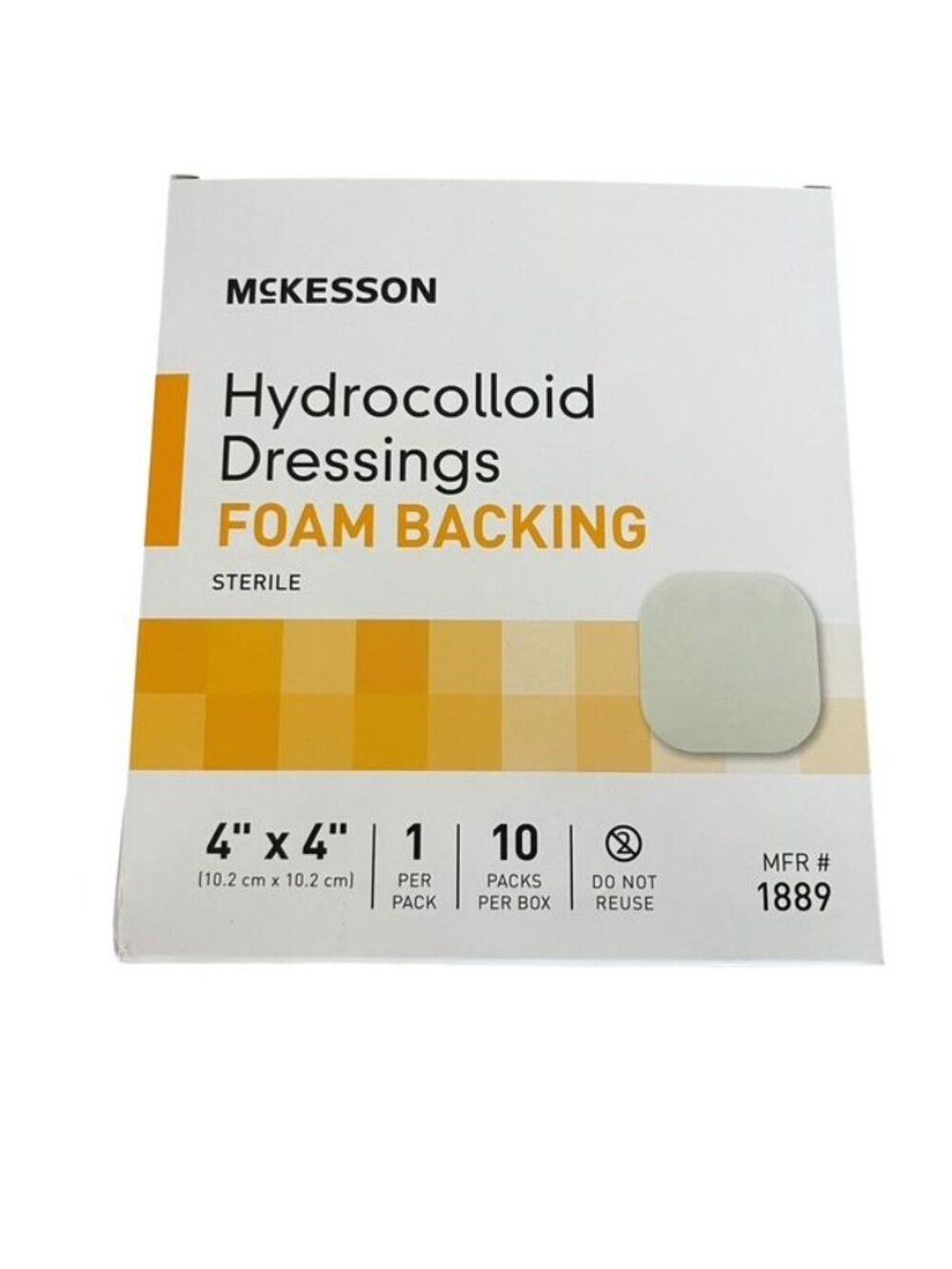 McKesson Hydrocolloid Dressing Foam Backing Sterile 4" x 4" Box of 10